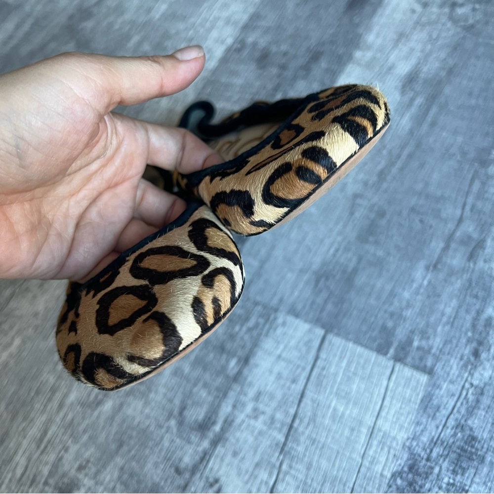 Sam Edelman Felicia Leopard Print Ballet Flats Calf Hair Size 7 - Picture 2 of 11